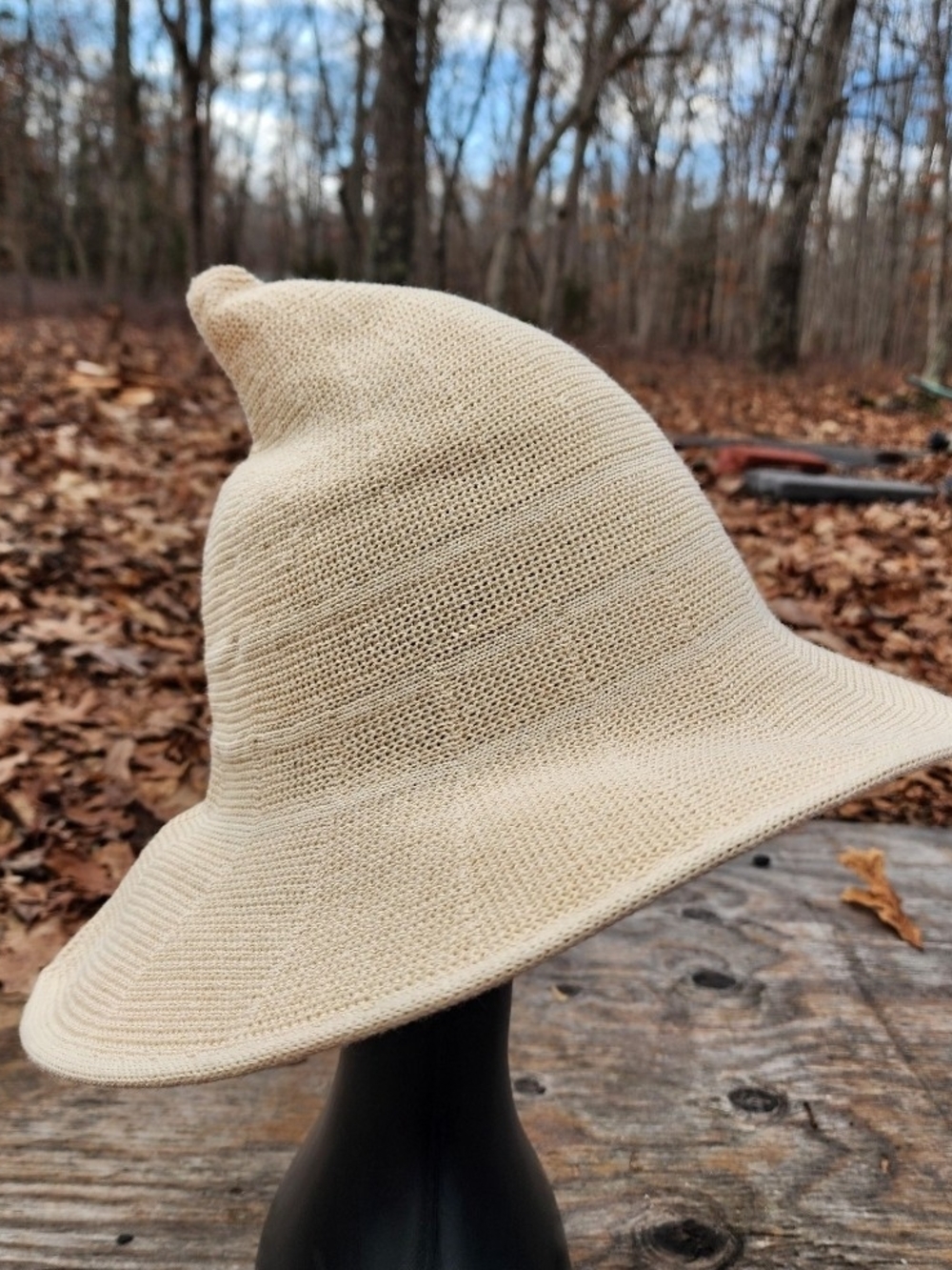 Cozy Cream Witch Fairy Elf Hat Cottagecore Fantasy Festival Whimsical Costume